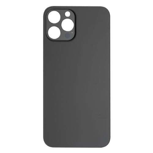 Back Glass Compatible for iPhone 12 Pro Max (Large Camera Hole) (Aftermarket) - Black